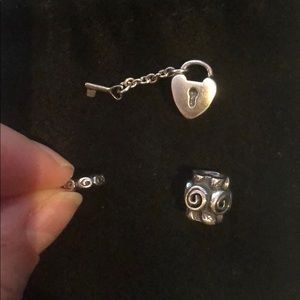 Pandora heart and rose trio charms